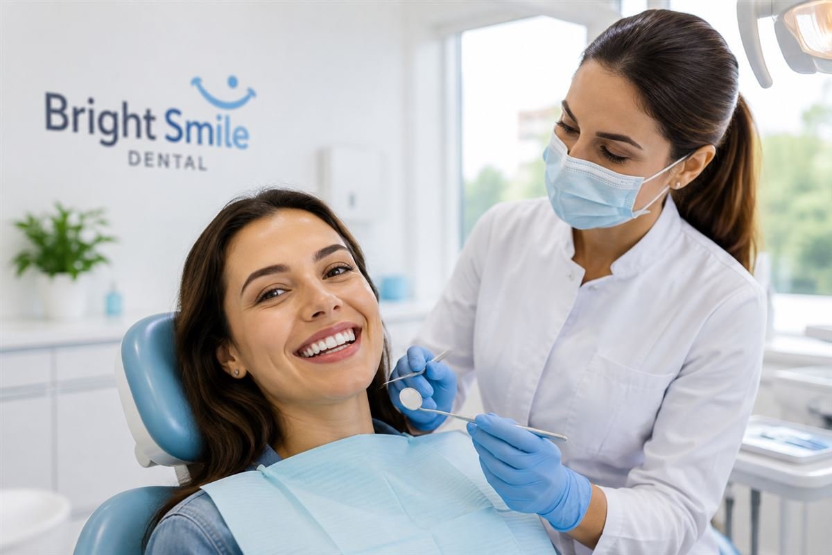 BrightSmile Dental — dentist with patient
