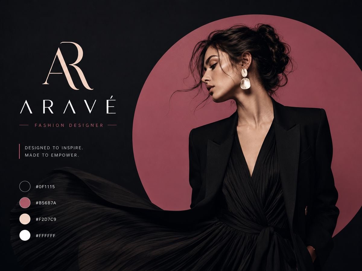 Aravé fashion designer brand concept — "Designed to Inspire"